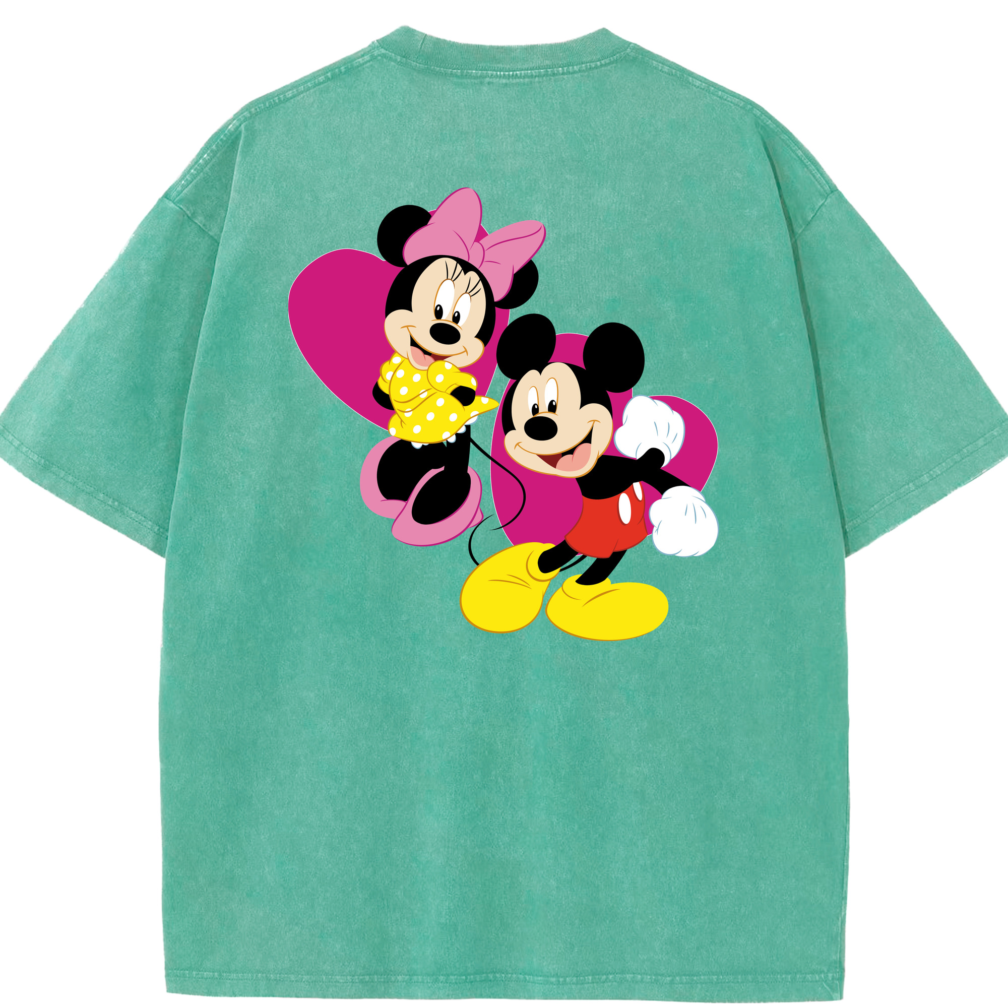 （画像用） ミッキーマウス Mickey Mouse 綿100% ヴィンテージ風 半袖Tシャツ（背面プリント）